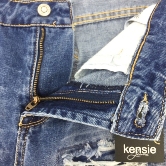 Kensie Distressed Bermuda Knee Jean Shorts NWT - Picture 5 of 8